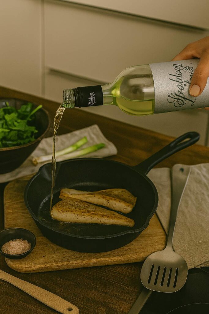 Weißwein zum Kochen von Lachs und Fisch